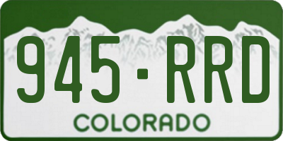 CO license plate 945RRD