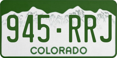CO license plate 945RRJ