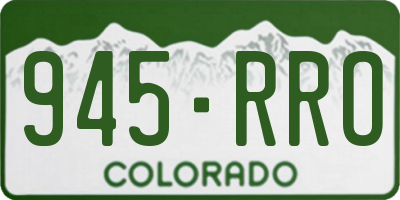 CO license plate 945RRO