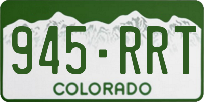 CO license plate 945RRT