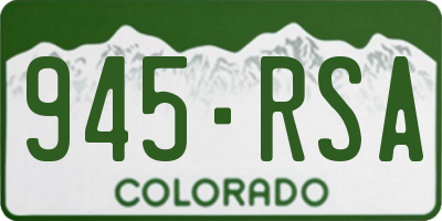 CO license plate 945RSA