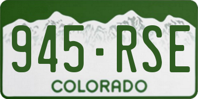 CO license plate 945RSE