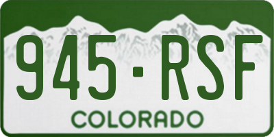 CO license plate 945RSF