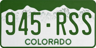 CO license plate 945RSS