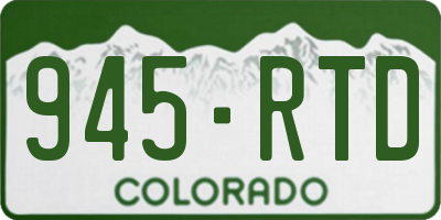 CO license plate 945RTD