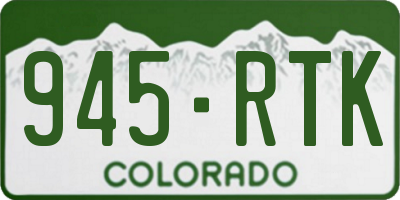 CO license plate 945RTK