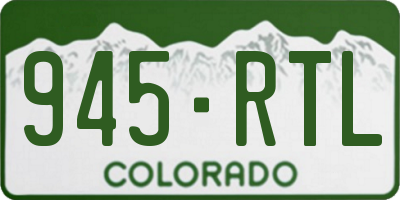 CO license plate 945RTL