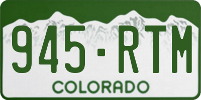 CO license plate 945RTM
