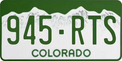 CO license plate 945RTS