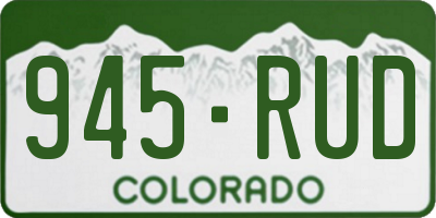 CO license plate 945RUD