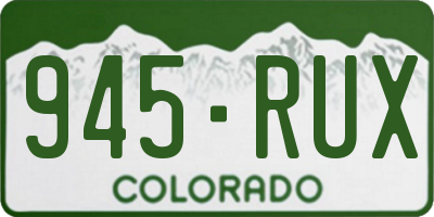 CO license plate 945RUX