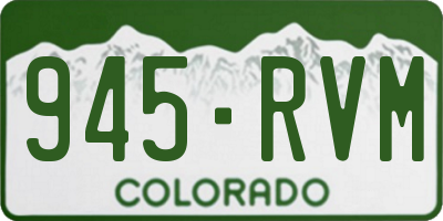 CO license plate 945RVM