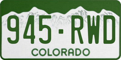 CO license plate 945RWD