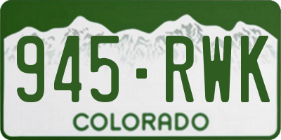 CO license plate 945RWK