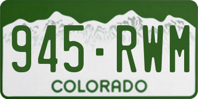 CO license plate 945RWM