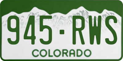 CO license plate 945RWS