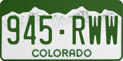 CO license plate 945RWW