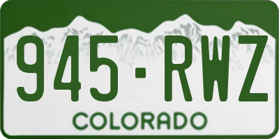 CO license plate 945RWZ