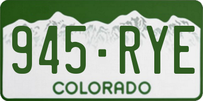 CO license plate 945RYE