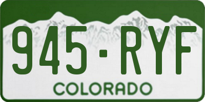 CO license plate 945RYF