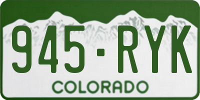 CO license plate 945RYK