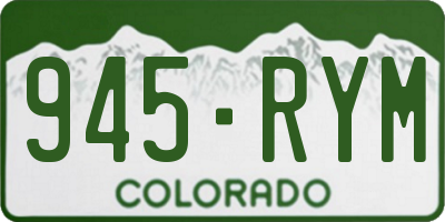 CO license plate 945RYM