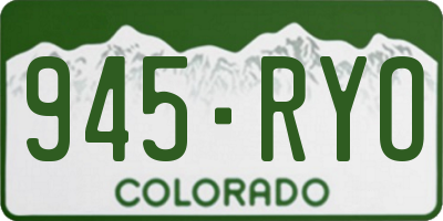CO license plate 945RYO
