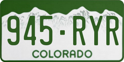 CO license plate 945RYR