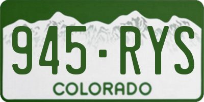CO license plate 945RYS