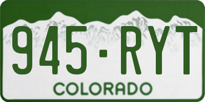 CO license plate 945RYT