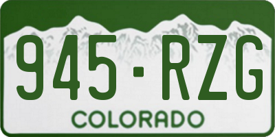 CO license plate 945RZG