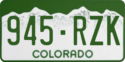 CO license plate 945RZK