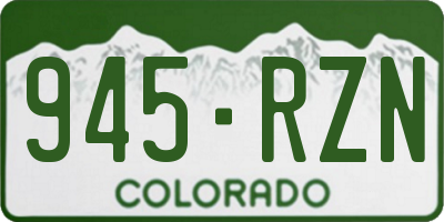 CO license plate 945RZN