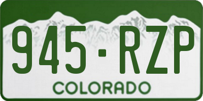 CO license plate 945RZP