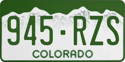 CO license plate 945RZS