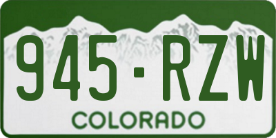 CO license plate 945RZW