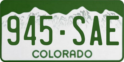 CO license plate 945SAE