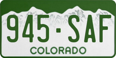 CO license plate 945SAF