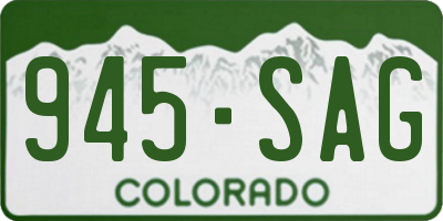 CO license plate 945SAG