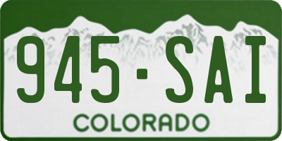 CO license plate 945SAI