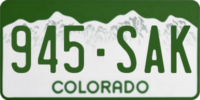 CO license plate 945SAK