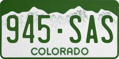 CO license plate 945SAS
