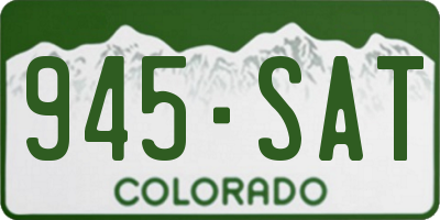 CO license plate 945SAT