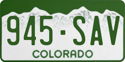 CO license plate 945SAV