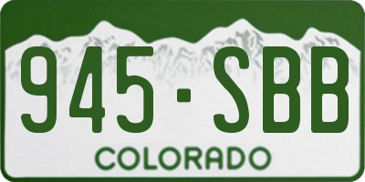 CO license plate 945SBB