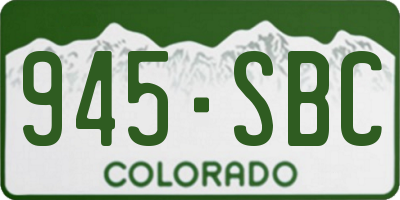 CO license plate 945SBC