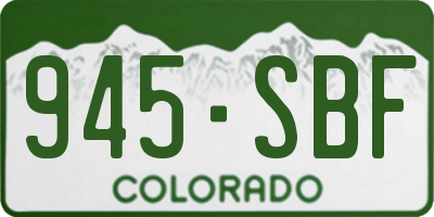 CO license plate 945SBF