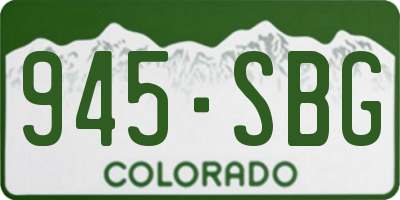 CO license plate 945SBG