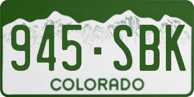 CO license plate 945SBK