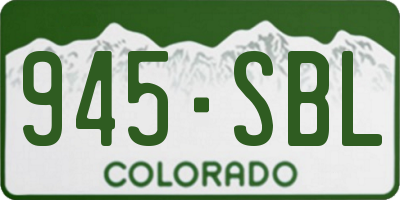 CO license plate 945SBL